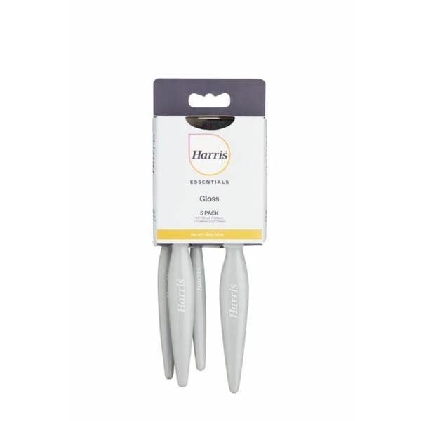Harris Essentials Gloss Paint Brush Set (Pack of 5) - White - 