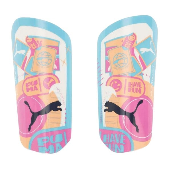 Puma Volume Up Ultra Light Shin Guards - White/Pink