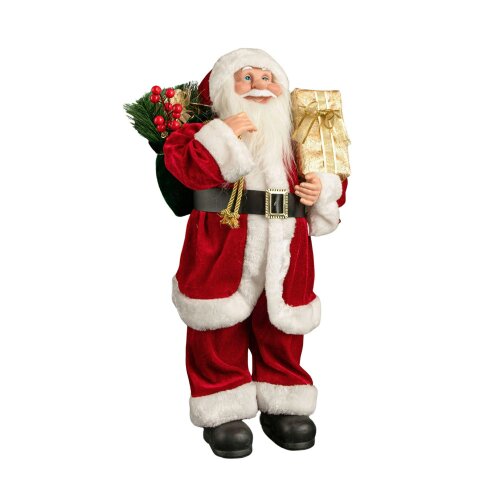 Samuel Alexander 60cm Red Standing Santa with Gift Sack Christmas Indoor Decoration