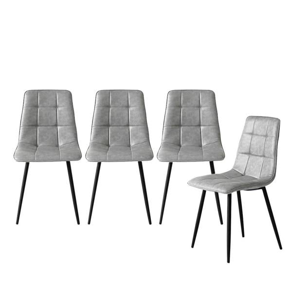 Levede Padded Dining Chairs Faux Leather for Kitchen Home Office - Set of 4