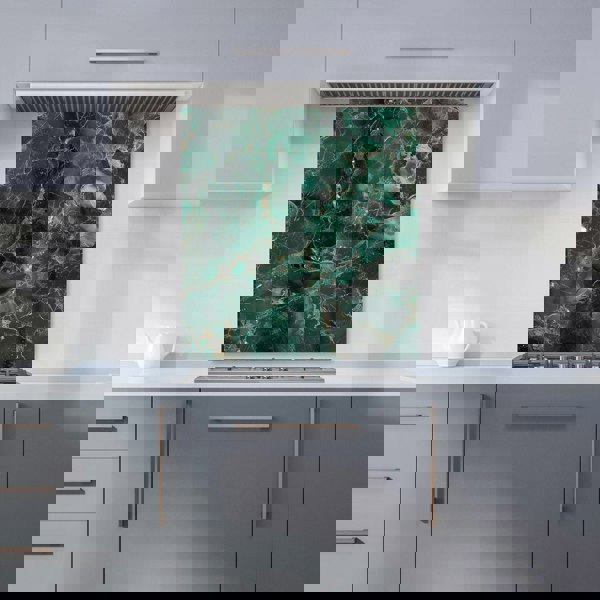 Warren Reed - Designer Green Quartz Effect Kitchen Splashback