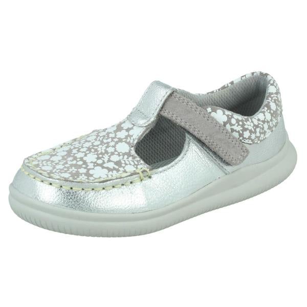 Clarks Girls Clarks Casual T-Bar Shoes Cloud Rosa