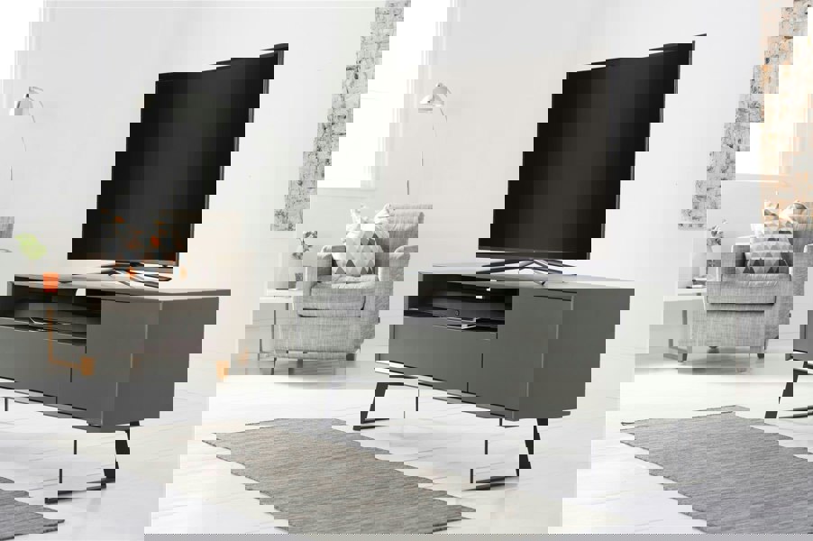 Dorel Home Carbon TV-Stand with 1 Flap and 1 Door Grey