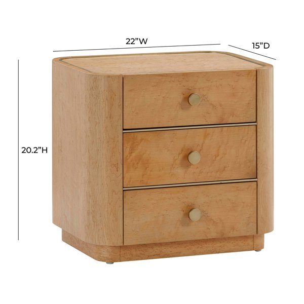 Furniture Edit Abigail Natural Birdseye Maple Nightstand