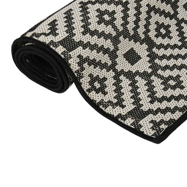 Berkfield Outdoor Flatweave Rug 200x280 cm Black Stripes