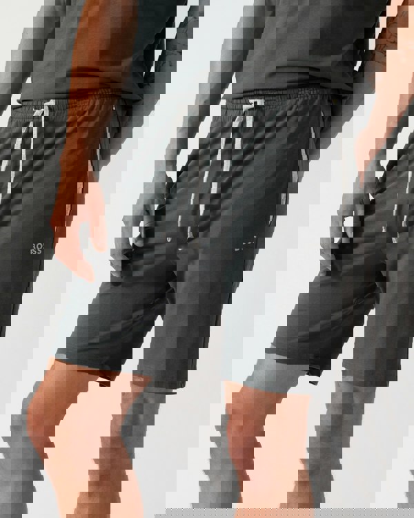 BOSS Orange Mix&Match Mens Stretch-Cotton Regular-Rise Loungewear Shorts with Embroidered Logo - Open Green 345