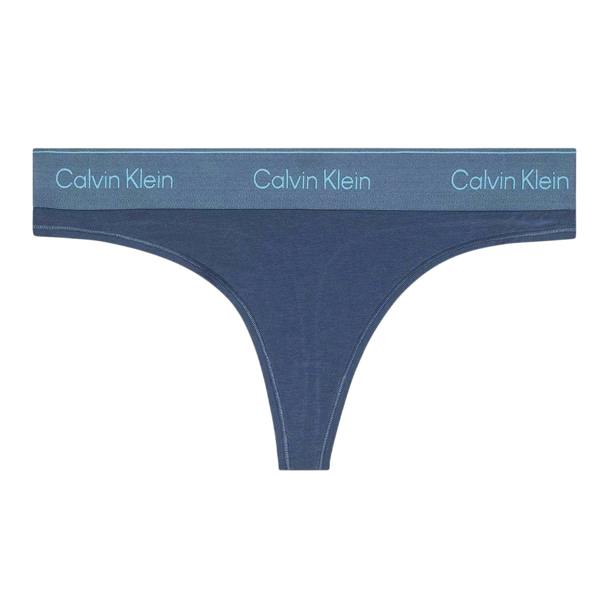 Calvin Klein Womens/Ladies Logo Cotton Blend Thong - Dark Denim - 
