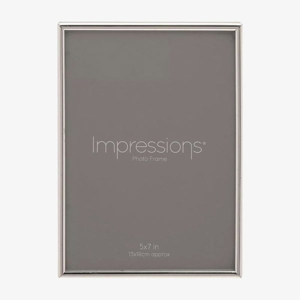 T. H. Baker Impressions Silver Thin Oblong Photo Frame 5X7 8158