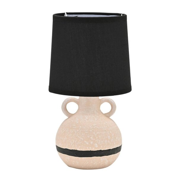 Hestia Cream & Black Vase Lamp - Small