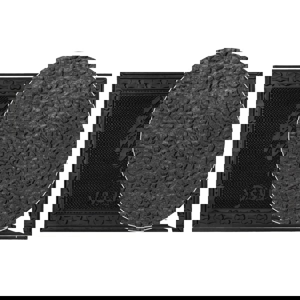 JVL Fauna Home Scraper Rubber Pin Doormat, 40x70cm, Black