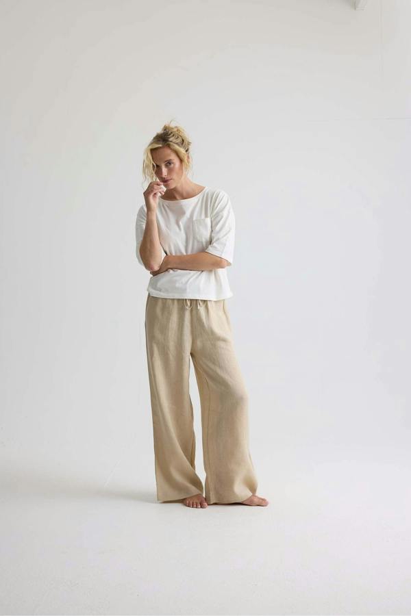 Pretty You London Relaxed Cotton T-Shirt In Coconut Milk