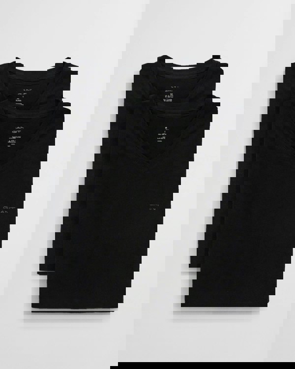 GANT Mens V-Neck T-Shirt 2-Pack - 5 Black