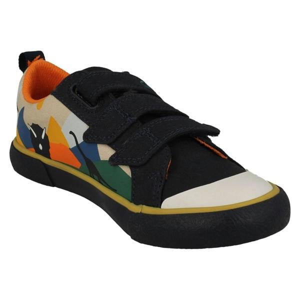 Clarks Childrens Clarks Animal Detailed Hook & Loop Canvas Shoes Foxing Play