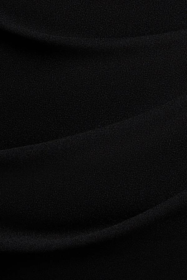 Satin Bow Bardot Sheath Maxi Dress - Black DR4999