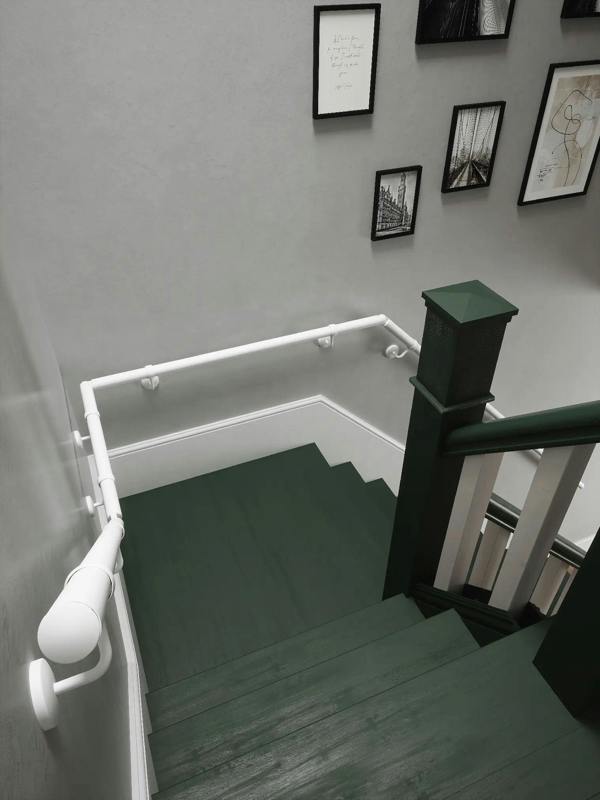 Handrails Direct Edstone Matt White Quarter Landing Handrail