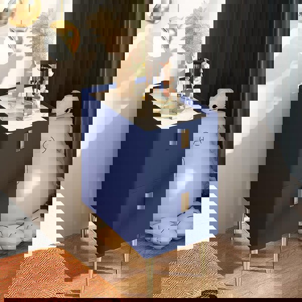 Corona Bedside Table-Weilai Concept-Blue-25cm-Weilai Concept