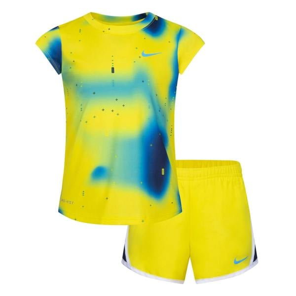 Nike Childrens/Kids Dri-FIT Short-Sleeved Top & Shorts Set - Yellow - 