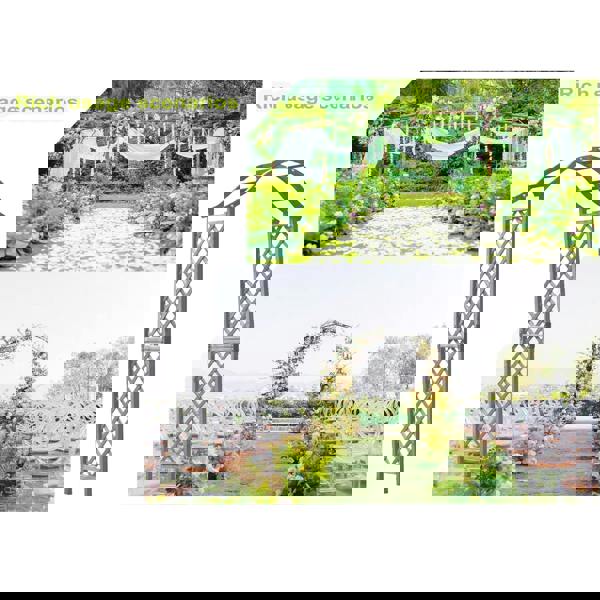 Gr8 Garden Garden Arch Wooden Pergola Feature Trellis Rose Climbing Plant Grey Wood Archway