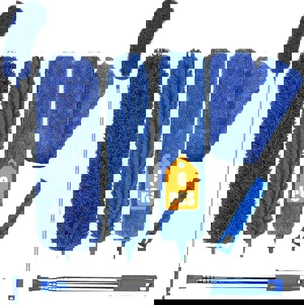 MANTRARAJ Extendable Feather 6PCS Duster Cleaning Kit Microfiber with Telescoping Extension Pole 100 Inch