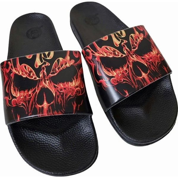 Spiral Direct Men's Skull Blast Sliders - Black