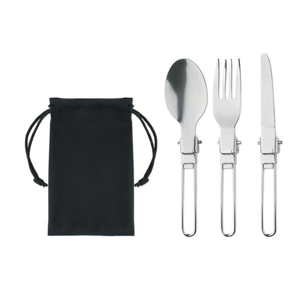 MidOcean Stapi Outdoor Cutlery Set (Pack of 3) - Steel - 