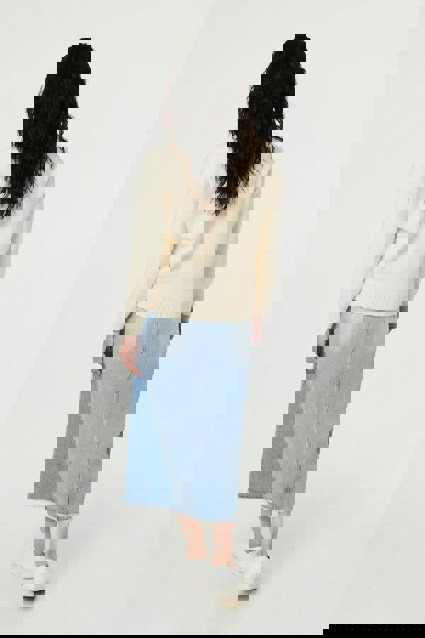 Ivory | Heart Print Drop Shoulder Jumper
