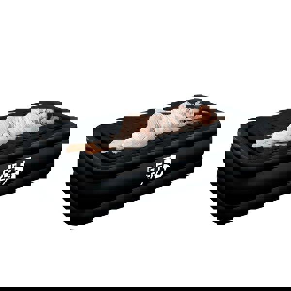 Get Fit Blow Up Air Bed with Built In Electric Pump- Free Pillow - Elevated Air Mattress - Single