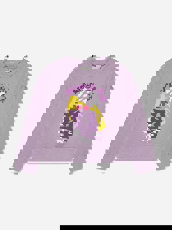 Moncler Enfant Girls Graphic Print Sweatshirt in Lilac