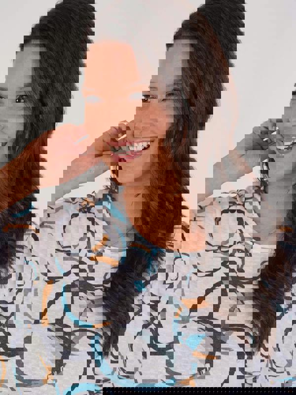 VIZ-A-VIZ Circular Abstract Printed Top