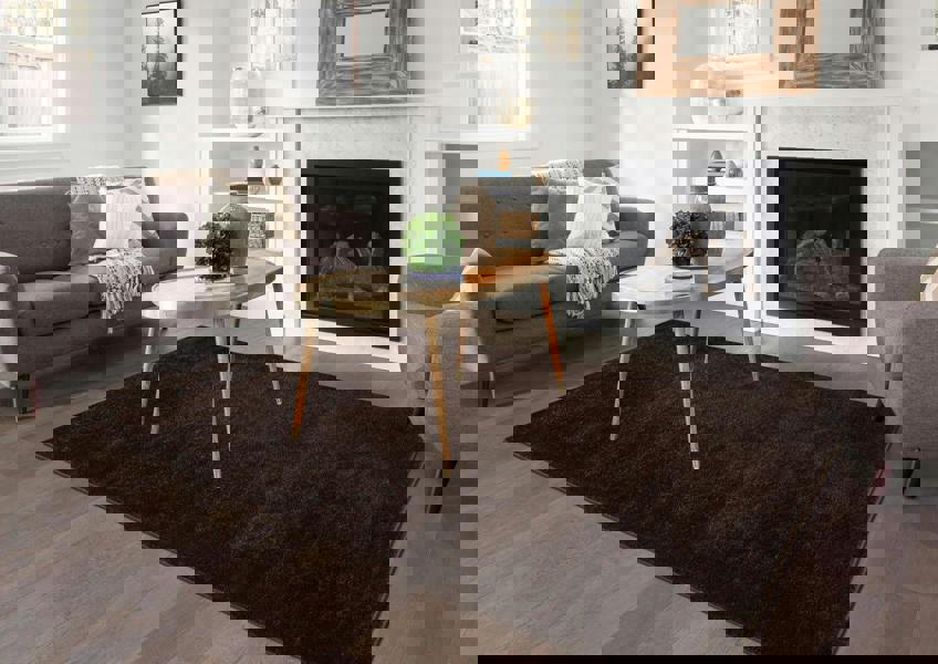 Smart Living Polyester Shaggy Rug - Brown