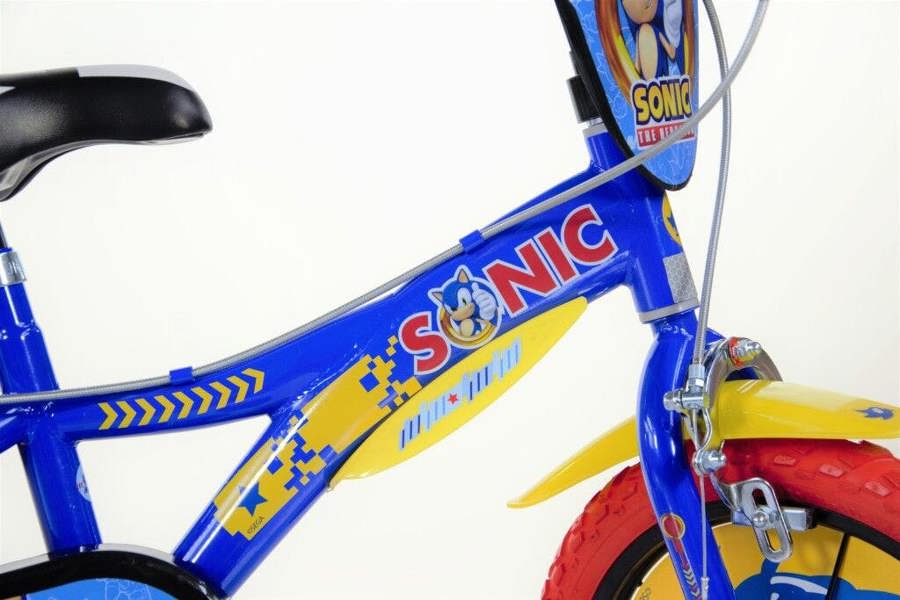 Dino Bikes Dino Sonic Kids 16" Wheel Bike - Blue/Yellow