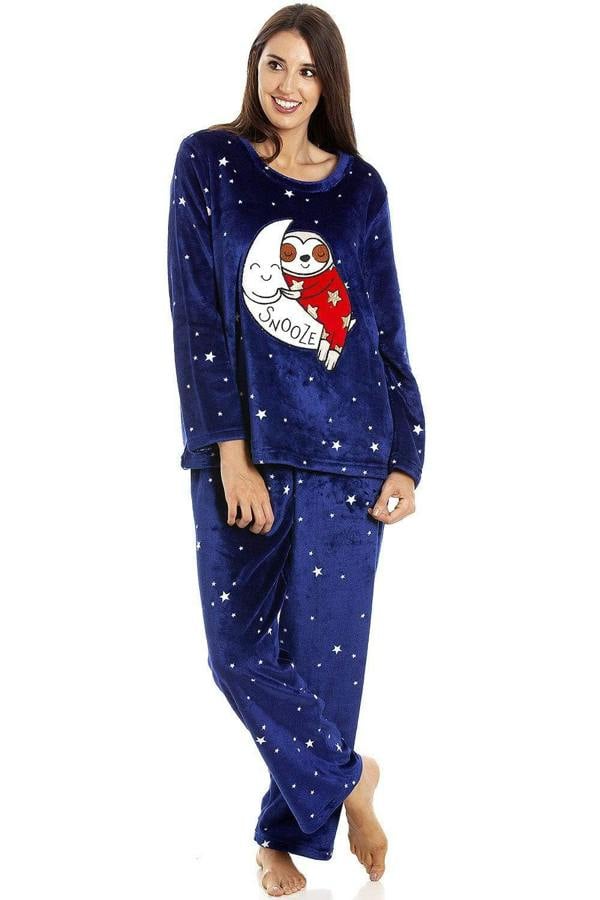 Womens Supersoft Warm Fleece Character Pyjama Sets