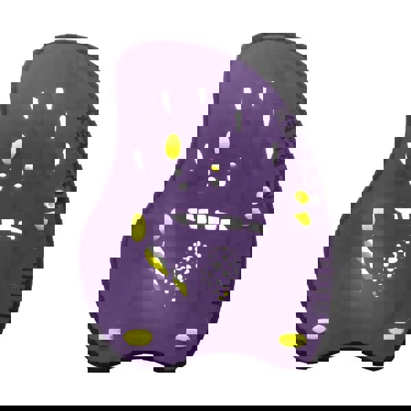 Purple Arena Vortex Evolution hand paddle with lime accents and grip holes