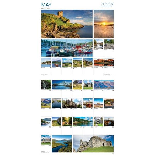 Around Scotland 365 Photos Calendar 2027, Wall Calendars, Month To View, Travel, Gift