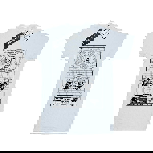 Disney Boys Cars Lightning McQueen Blueprint T-Shirt - White