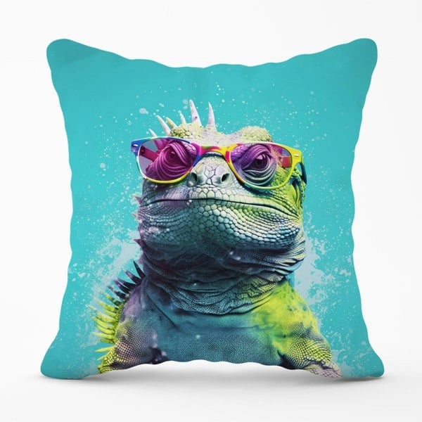 Warren Reed Inquisitive Splashart Iguana Cushions