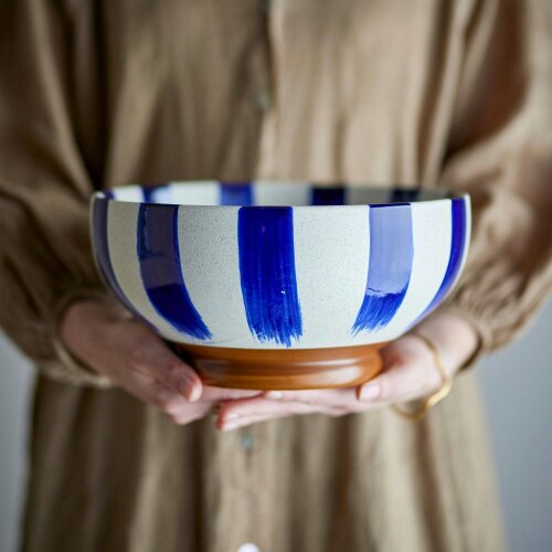 Love Frankie Cobalt & Bone XL Stoneware Serving Bowl