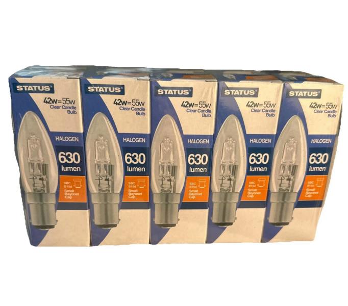 Status 10 x Status 42W-55W SBC Halogen Candle Light Bulbs