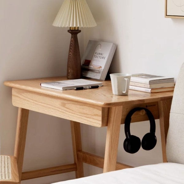 Cedric Office Desk, Oak Wood-Rit Concept-Single Drawer ( WxDxH 70x48x78cm )-Rit Concept