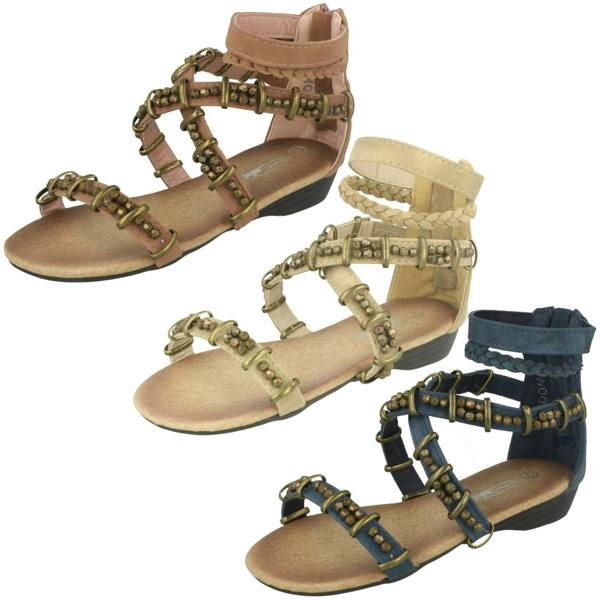 Spot On Girls Spot On Zip Up Sandals