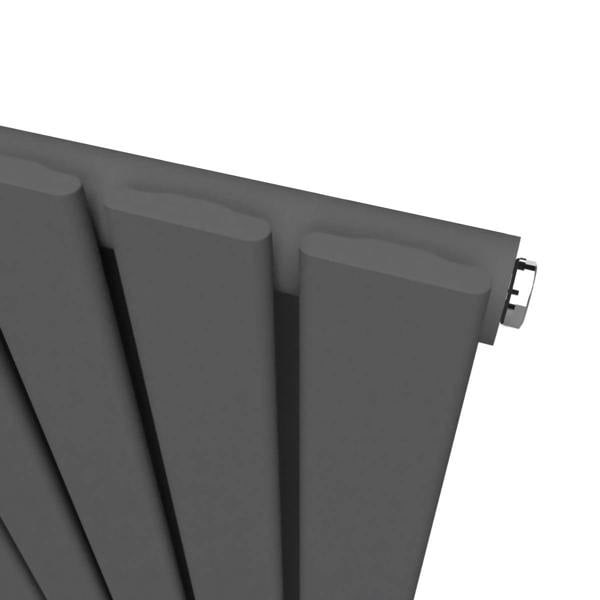 MYHOMEWARE Anthracite Gray 832 x 600 mm Modern Vertical Flat Panel Designer Radiator Single Panel Radiator Heater