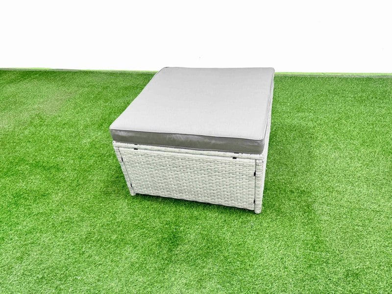 Fimous Outdoor Rattan Garden Furniture Dining Set 10 seater Patio Rectangular Table 3 Seater Sofa Armchair Set with 2 Side Tables 3 Stools