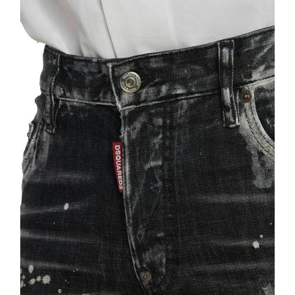 DSQUARED2 Skater Jean Paint Effect Black Denim Jeans W32