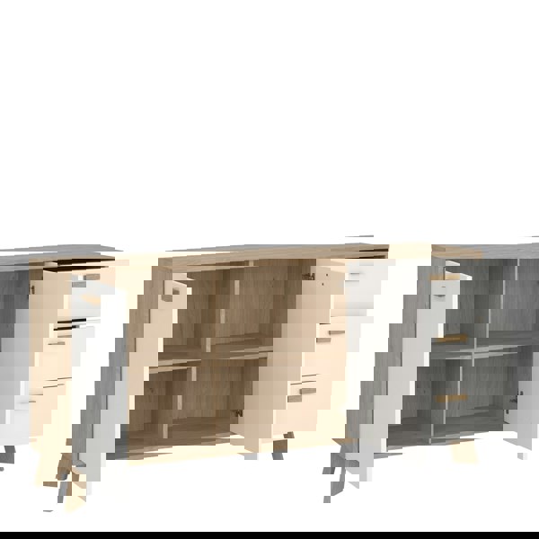 Furniture To Go Ikast Sideboard 2 Doors + 3 Drawers in Jackson Hickory and White