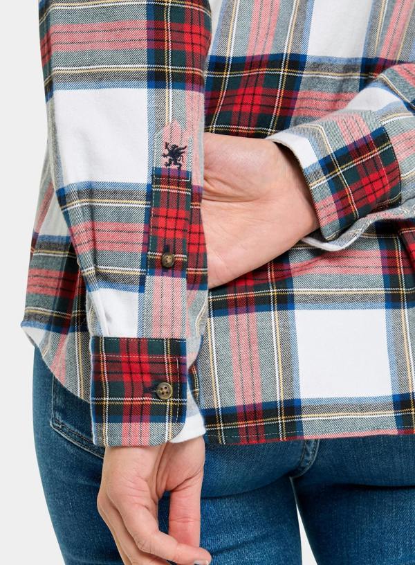 Classic Flannel Shirt - Red and Beige Check