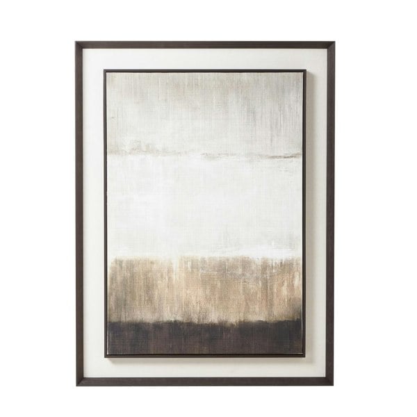 Hill Interiors Moderno Linen Framed Print - Brown/White/Grey