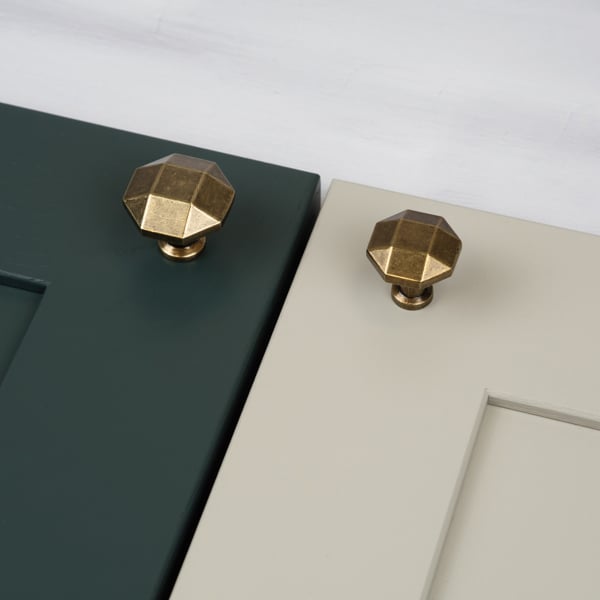 Handle & Home Antique Brass Octagonal Knobs