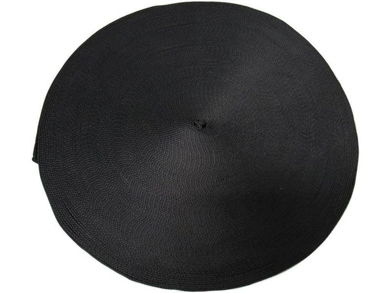 100M Coil of Black 50MM x 6000KG Polyester Lashing Webbing - 100 Metre Straps Tie Down Belt Ratchet