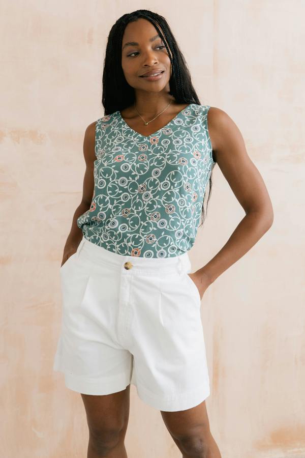 Lily & Me Sea Breeze Print Vest Ocean