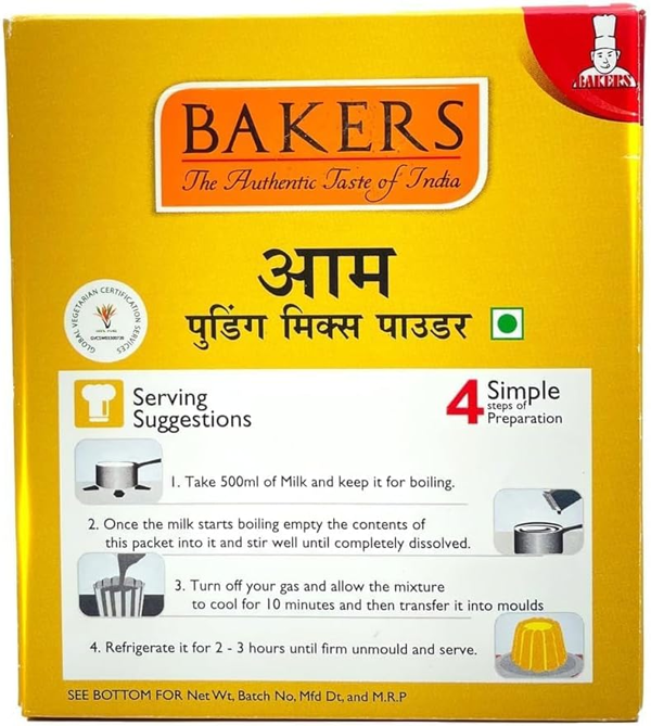 Bakers Mango Pudding Mix Powder, Instant Dessert 80g